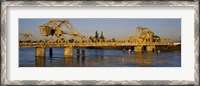 Framed Drawbridge across a river, The Sacramento-San Joaquin River Delta, California, USA