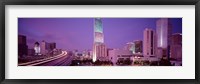 Framed City In The Dusk, Miami, Florida, USA