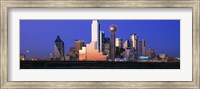 Framed Night skyline, Dallas, Texas