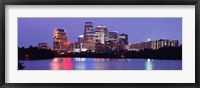 Framed US, Texas, Austin, skyline, night