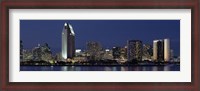 Framed Skyscrapers at night in San Diego, California