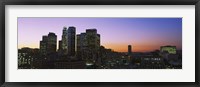 Framed Silhouette of skyscrapers at dusk, City of Los Angeles, California, USA