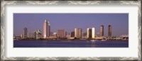 Framed San Diego Skyline, California at dusk