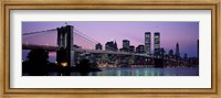 Framed Brooklyn Bridge at night, New York