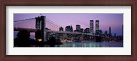 Framed Brooklyn Bridge at night, New York