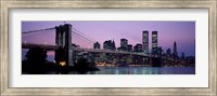 Framed Brooklyn Bridge at night, New York