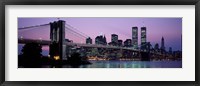 Framed Brooklyn Bridge at night, New York