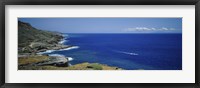 Framed High angle view of a coastline, Oahu, Hawaii Islands, USA