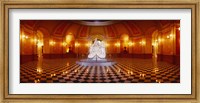 Framed Statue surrounded by a railing in a building, California State Capitol Building, Sacramento, California, USA