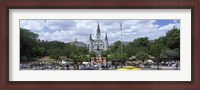Framed Cathedral at the roadside, St. Louis Cathedral, Jackson Square, French Quarter, New Orleans, Louisiana, USA