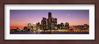Framed Night Skyline Detroit MI