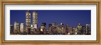 Framed Skyline with World Trade Center at Night