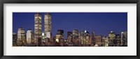 Framed Skyline with World Trade Center at Night