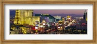 Framed MGM Grand and Paris Casinos at night, Las Vegas, Nevada