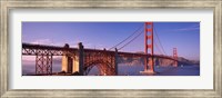 Framed Suspension bridge at dusk, Golden Gate Bridge, San Francisco, Marin County, California, USA
