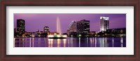Framed View Of A City Skyline At Night, Orlando, Florida, USA