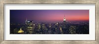 Framed Twilight, Aerial, NYC, New York City, New York State, USA