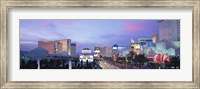 Framed Dark Blue Sky with Pink Coulds Over Las Vegas