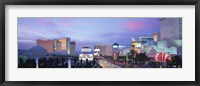 Framed Dark Blue Sky with Pink Coulds Over Las Vegas