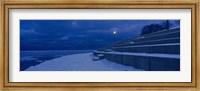 Framed Snow on steps at the lakeside, Lake Michigan, Chicago, Cook County, Illinois, USA