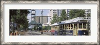 Framed View Of A Tram Trolley On A City Street, Court Square, Memphis, Tennessee, USA