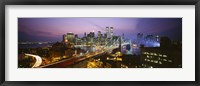 Framed Buildings lit up at night, World Trade Center, Manhattan, New York City, New York State, USA
