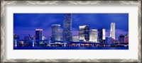 Framed Miami skyline at night, Florida