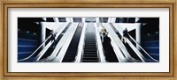Framed Group of people on escalators at an airport, O'Hare Airport, Chicago, Illinois, USA