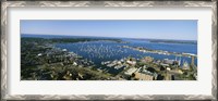 Framed Aerial view of a harbor, Newport Harbor, Newport, Rhode Island, USA