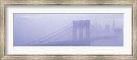 Framed Brooklyn Bridge in the fog