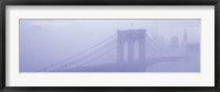 Framed Brooklyn Bridge in the fog
