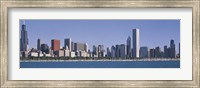 Framed Chicago skyline from the lake, IL