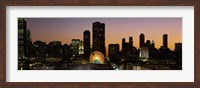 Framed Chicago skyline Lit Up at Night