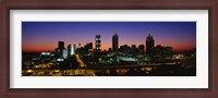 Framed Atlanta skyline at night, GA