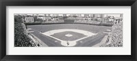 Framed Wrigley Field in black and white, USA, Illinois, Chicago