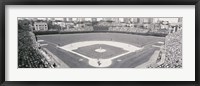 Framed Wrigley Field in black and white, USA, Illinois, Chicago