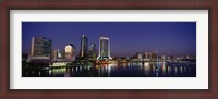 Framed Buildings Lit Up At Night, Jacksonville, Florida, USA