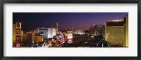 Framed Buildings Lit Up At Night, Las Vegas, Nevada, USA (purple sky)