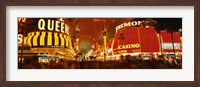 Framed Casino Lit Up At Night, Fremont Street, Las Vegas, Nevada