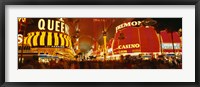 Framed Casino Lit Up At Night, Fremont Street, Las Vegas, Nevada