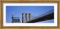 Framed Low angle view of a bridge, Brooklyn Bridge, Manhattan, New York City, New York State, USA