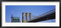 Framed Low angle view of a bridge, Brooklyn Bridge, Manhattan, New York City, New York State, USA