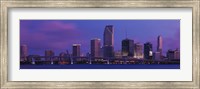 Framed Buildings At The Waterfront, Miami, Florida, USA (purple sky)