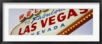 Framed Close-up of a welcome sign, Las Vegas, Nevada