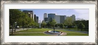 Framed Fountain In A Park, Austin, Texas, USA
