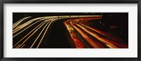 Framed High angle view of traffic on a road at night, Oakland, California, USA