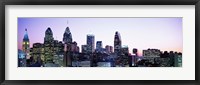 Framed Philadehphia Skyline with Pink and Purple Sky