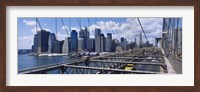 Framed Traffic on a bridge, Brooklyn Bridge, Manhattan, New York City, New York State