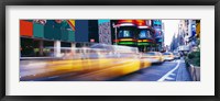 Framed Yellow Cabs in Times Square, NYC