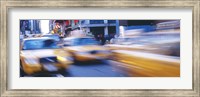 Framed Yellow taxis on the road, Times Square, Manhattan, New York City, New York State, USA